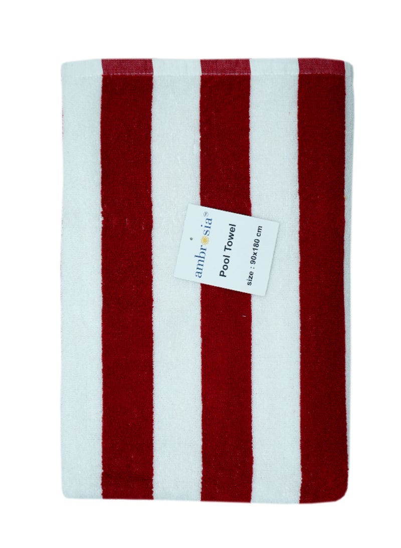 منشفة شاطئ مخططة حمراء وبيضاء 90x180 سم من القطن، بطانية صيفية كبيرة سريعة الجفاف وامتصاص، منشفة حمام من قماش تيري وسجادة خارجية